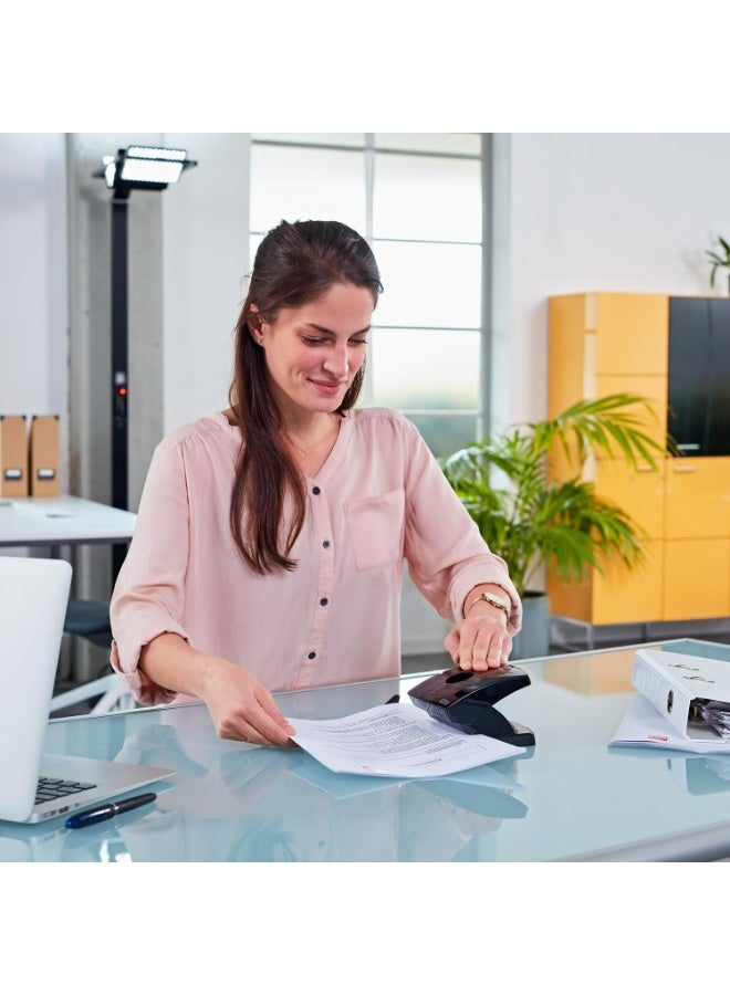 NOVUS P225 Hole Punch (30 Sheets, Shape-Specified Stop Bar, Metal/Plastic) Black - Image 4